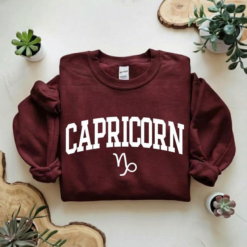 Minimalist Zodiac Sweatshirt – Astrology Sign Crewneck for Men and Women, LIBRA, CANCER, VIRGO, SCORPIO Cozy Horoscope Pullover with Bold College Letter Design, Perfect Gift for Zodiac Lovers - AG