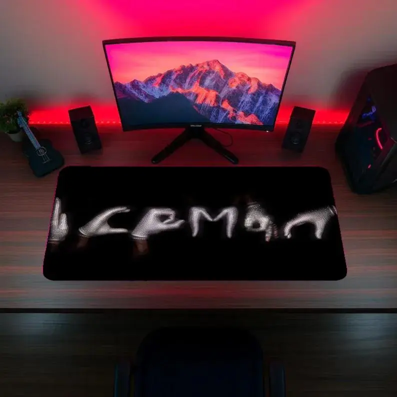Custom Drake 'Ice Man' Album Official Pattern Mouse Pad, 1 Count Rectangle Gaming Mouse Pad, Non-Slip Mousepad, Premium Multipurpose Mousepad, Office Desk Keyboard Mouse Mat for Home Office Game Room Desk, Gaming Accessory