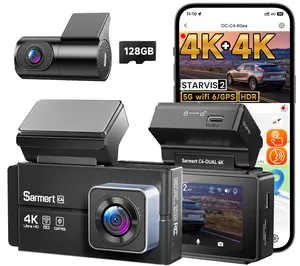 4K+4K Dash Cam Front and Rear, Free 128GB Card Included, Built-in GPS & 5G WiFi, STARVIS 2 Night Vision, 24H Parking Mode