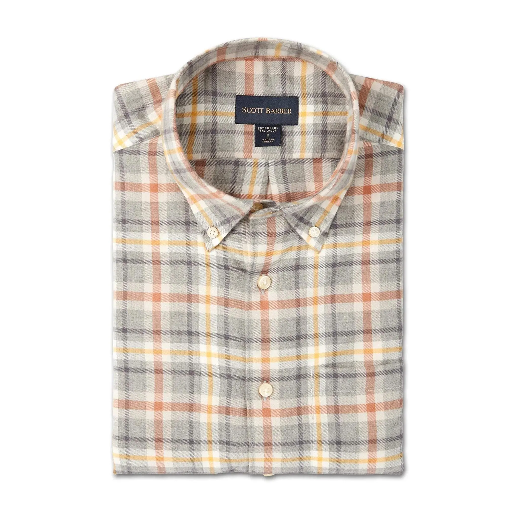 Cotton/ Merino Flannel Plaid - Auburn