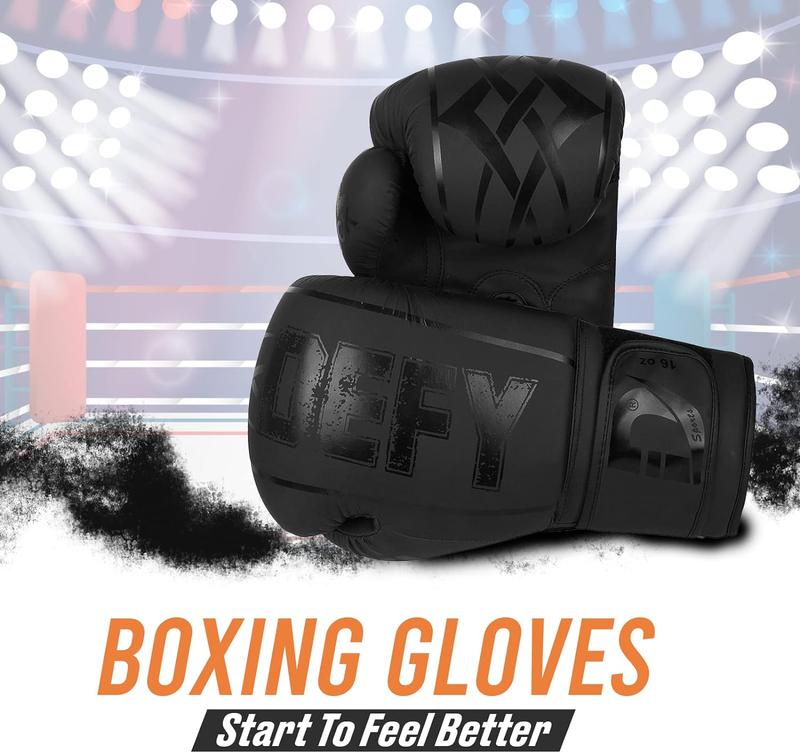 DEFY Boxing Gloves for Men & Women - Premium Quality Synthetic Leather Boxing Gloves for Training - Perfect for Punching Heavy Bags, Sparring, & Fighting Gloves - Available in Different Colors & Sizes muay thai