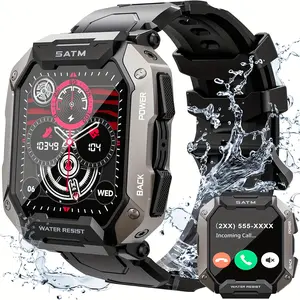 Smart Watches for Men - 2.01'' HD Display, 80 Days Long Battery, IP68 Waterproof, Bluetooth Call, 100 Sport Modes Fitness Tracker Watch, Heart Rate/Blood Oxygen/Sleep Monitor Smart Watch for Android-BY