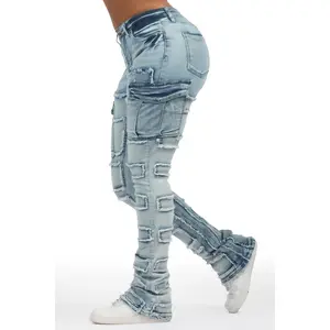 Ramia Med. Wash Stacked Flare Jean