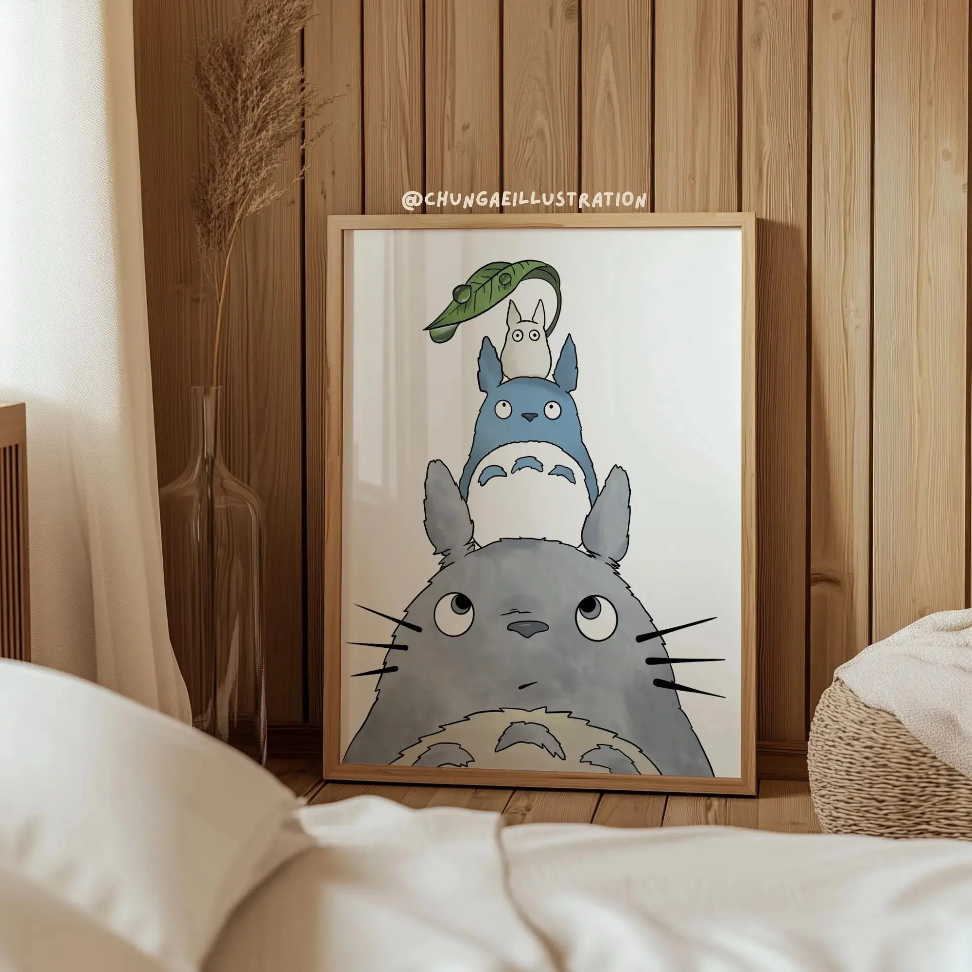 Totoro Studio Ghibli Print | Japanese Anime Wall Art (Print only, frame not included)