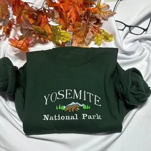 Yosemite National ParkEmbroidered sweatshirt; vintage Yosemite embroidered crewneck; Yosemite California, Sierra Nevada  National park Tops