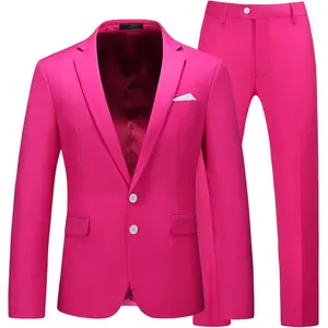 MOGU Mens Slim Fit Suit 2 Piece Tuxedo for Prom Business Wedding Dance (Suit Jacket + Pants)