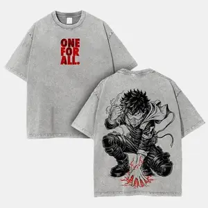 Izuku Midoriya × My Hero Academia “One For All Protocol” Tee – Oversized Washed Lightweight Anime Shirt | Deku Red-Energy Backprint × Japanese Hero Text for Fans Who Don’t Just Power Up — They Carry What Matters