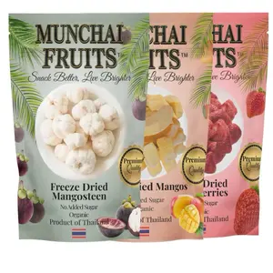 Munchai Fruits Tropical Assorted Family 3-Pack Bundle Freeze Dried Mangosteen Mangoes & Strawberries 100g Each Premium Quality Organic No Added Sugar