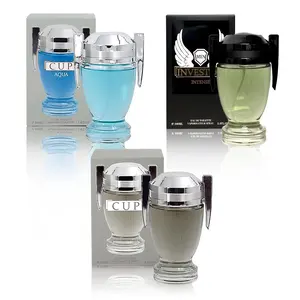 Cologne for Men (3.4oz/100ml x 3pcs) Cup, Investor Intense & Cup Aqua eau de toilette (Pack of 3)