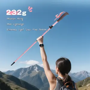Trekking Pole,Trekking Poles,Hiking Poles,Walking Sticks For Hiking,Professional Outdoor Hiking Carbon Fiber Folding Trekking Pole, Women'S Foldable Climbing Stick, Outdoor Telescopic Trekking Pole Suitable For Girls Mountaineering And Hiking