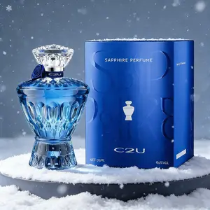 Men's Cologne Water Long-Lasting Scent, Scented High Quality Fragrance Perfume, Elegant Blue Gradient Bottle, Premium Design, Wood Fragrance, Ideal Gift for Him