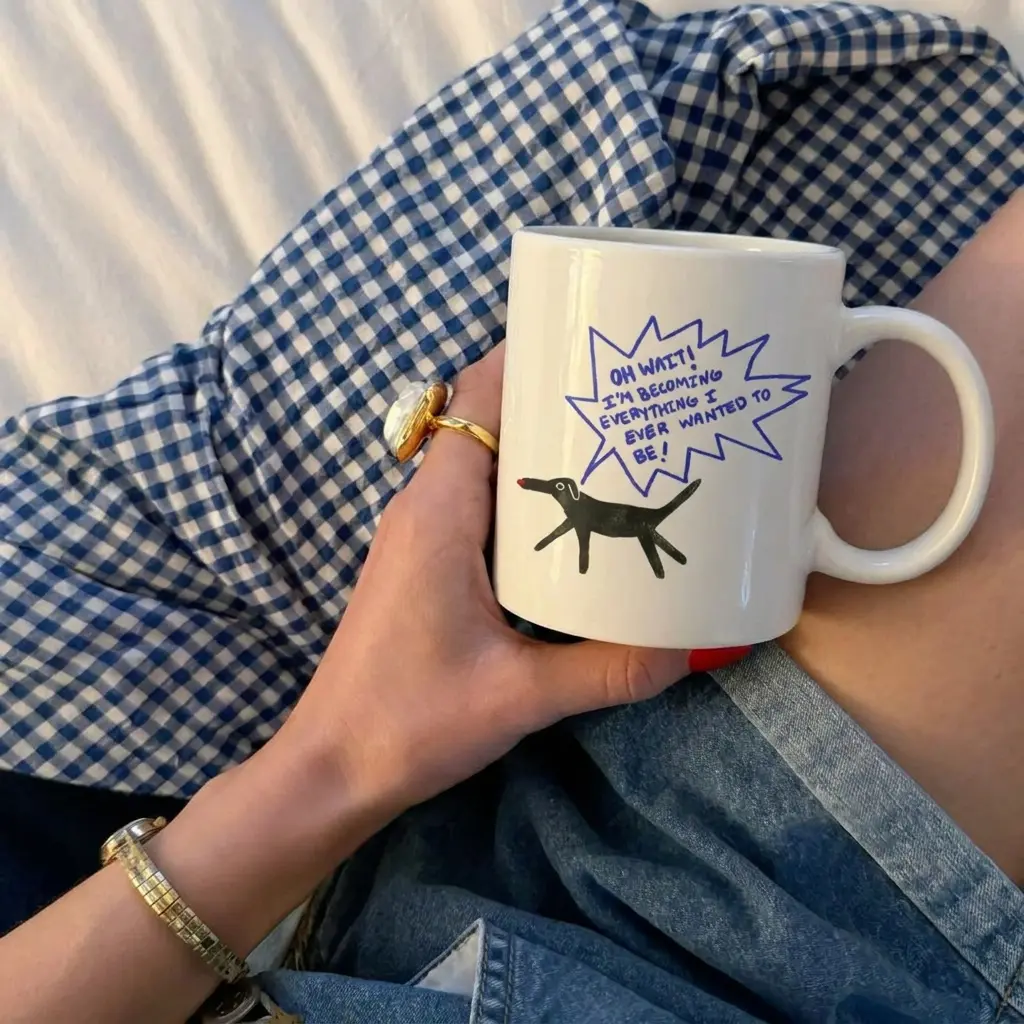 Ceramic Coffee Mug - "I'm Becoming Everything I Ever Wanted to Be" Quote Cup, Washable Drinkware for Daily Drink Use
