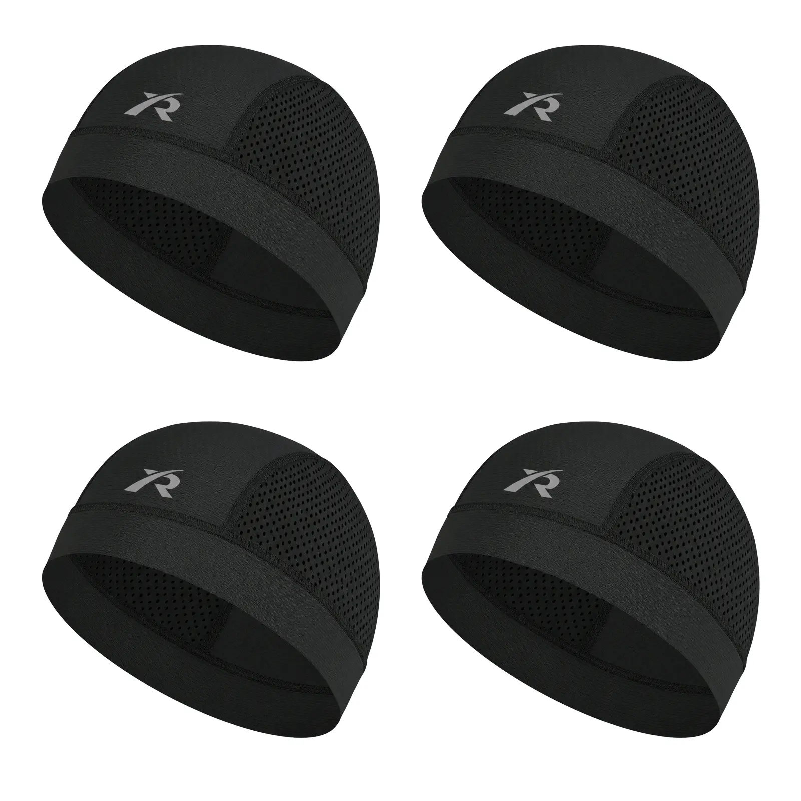 4 Pieces Skull Cap for Men Women Breathable Sweat Hard Hat Liner Cooling Head Cap Helmet Liner for Cycling Running Sports