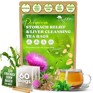 TOG999, Premium Stomach & Liver Herbal Tea – 60 Tea Bags – Herbal Blend with Milk Thistle Seed, Ginger, Peppermint, Fennel & Licorice – Naturally Caffeine-Free – Smooth, Refreshing Tea for Daily Herbal Enjoyment