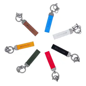 Alcantara AMG Logo Hot Iron Pressed Keychains - FRONT and BACK Side Logo Display with Colorful Options