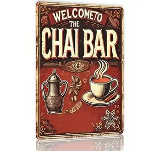 Retro Vintage Style Welcome To The Chai Bar Tin Sign 8x12 Inch Metal Wall Art Decor for Home Bar Man Cave Cafe Garage 2D Flat