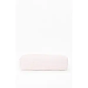 John Galt Women's White & Pink Striped Makeup Bag