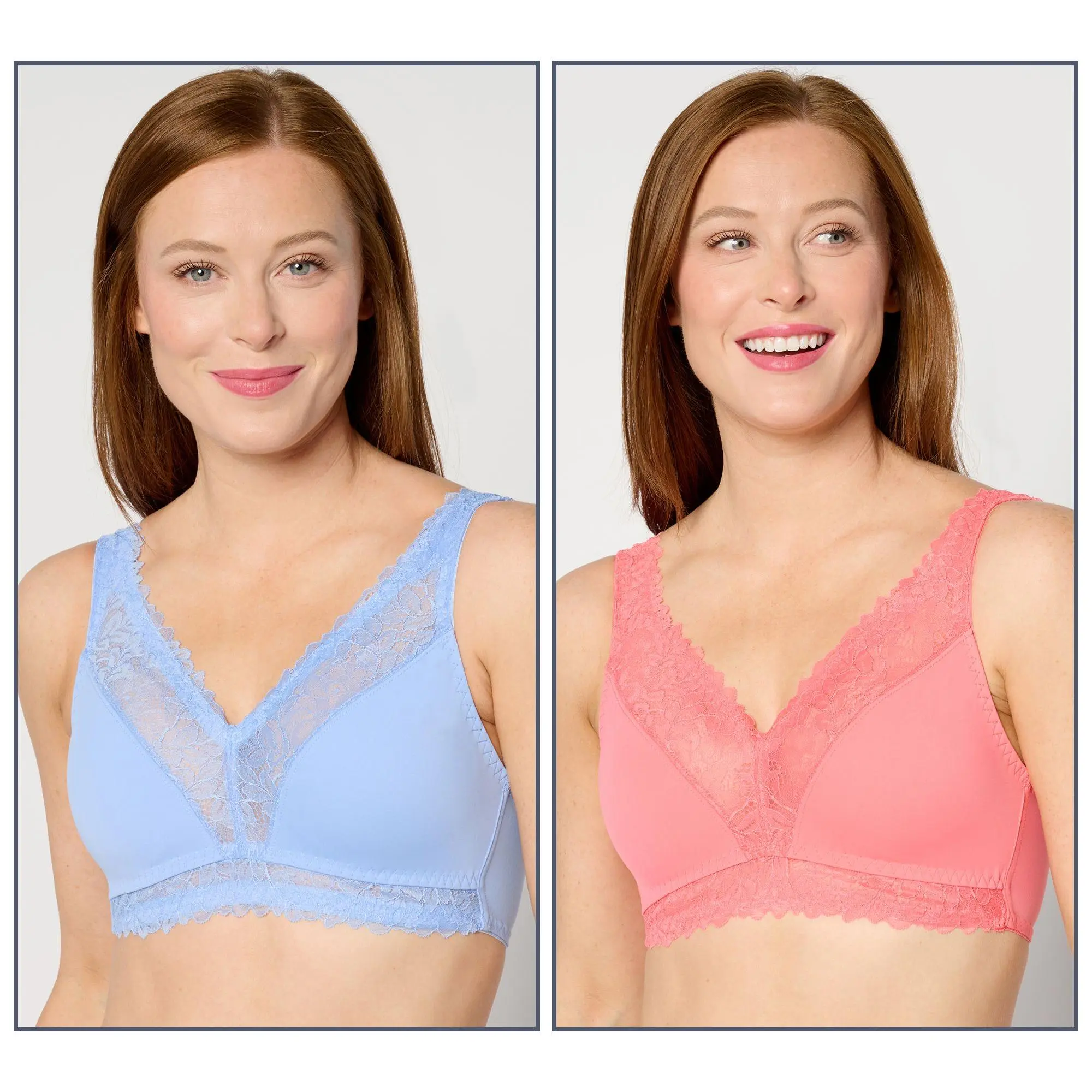 Breezies Set of 2 Lace Soft Support Wirefree Bra Breezies Set of 2 Lace Soft Support Wirefree Bra
