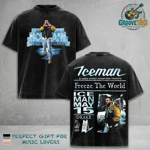 The Iceman OVO Inspired Vintage Washed Shirt, Front and Back Print Retro Rap Tee, Drake Fan Hip Hop Streetwear Gift for Music Lovers