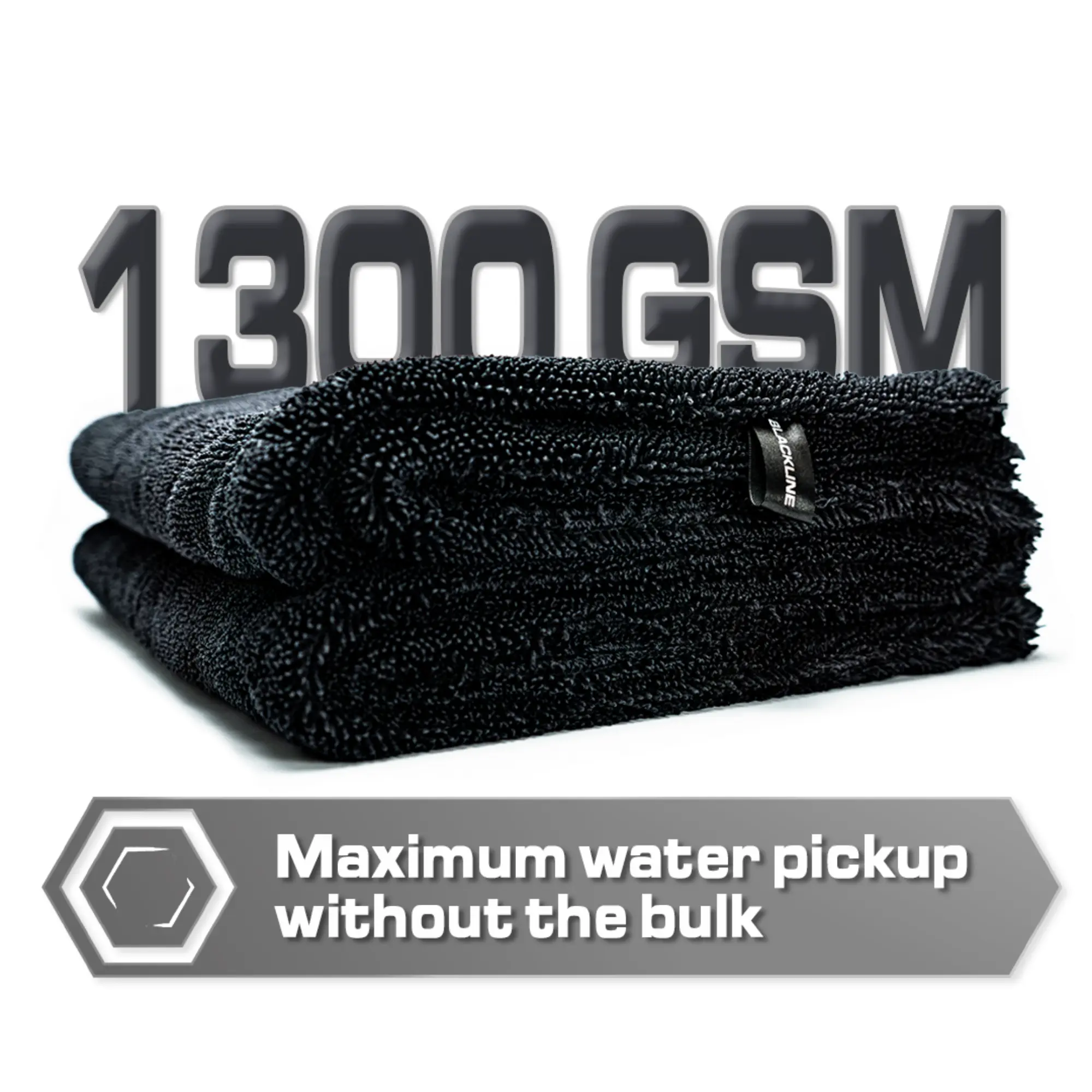 BLACKLINE® TWISTED-LOOP DRYING TOWEL - Ultra-Absorbent Car Drying Towel Made With A Twisted-Loop Microfiber Weave, 1300 GSM Premium Microfiber