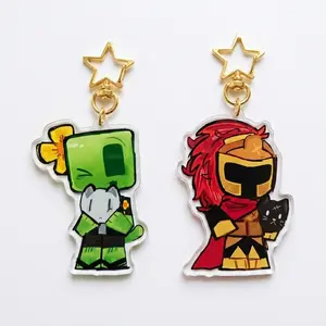 D3rlord3 and Avery pixel game inspired ARG acrylic keychain