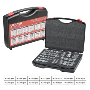 VEVOR 72 PCS JIC Hydraulic Fittings, Heavy Duty Master Industrial Hydraulic Cap and Plug, Hose Tube and Pipe Fitting Kit Cap and Plug Kit Precision Threading in 37 Dash Sizes 4 6 8 10 12 16VEVOR Super Brand Day