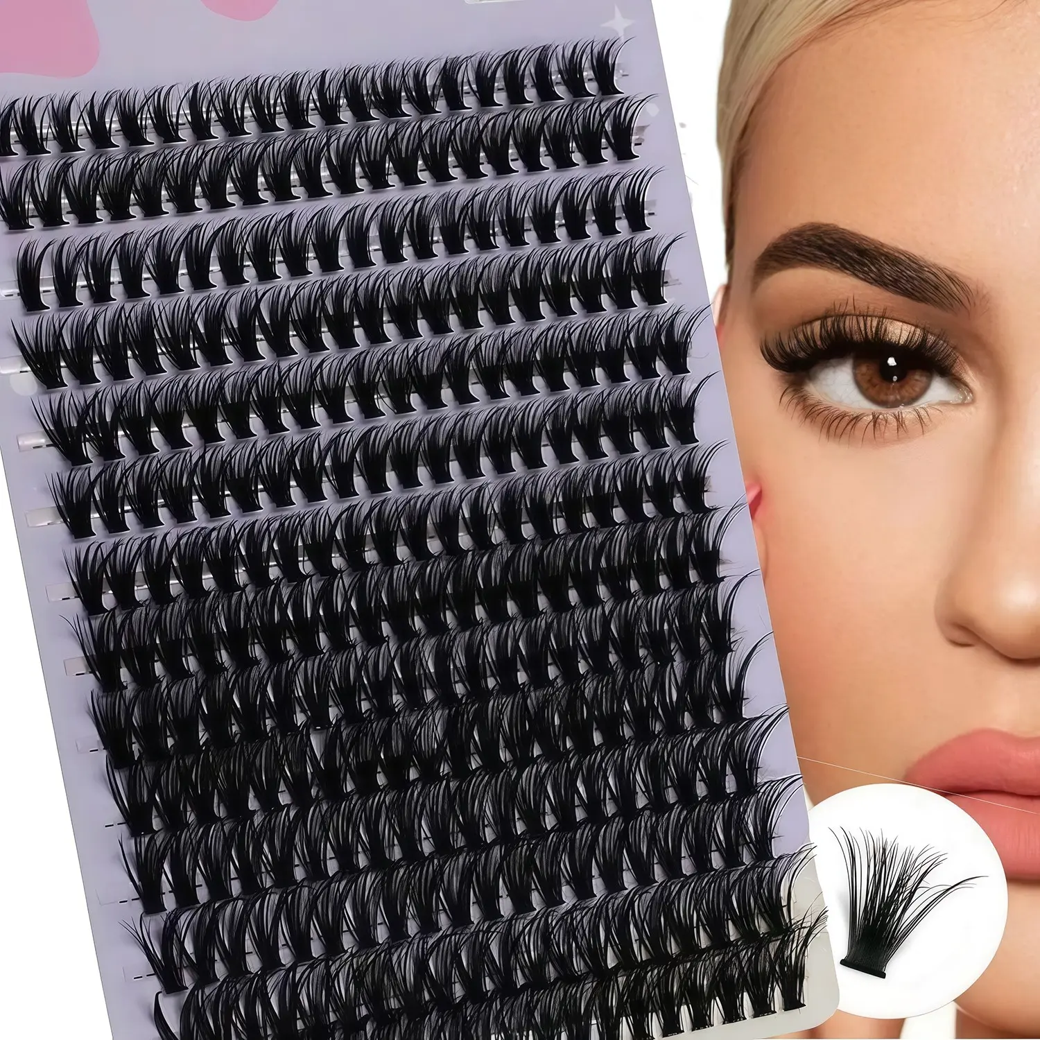 Phoenix Lashes Eyelash Extension 14 Rows Mixed Length (8-16mm), 3D Russian Volume, Reusable DIY Clusters, Beginner Friendly, Ultra-Thin 0.05mm, Role Play & Special Events, Cosmetic