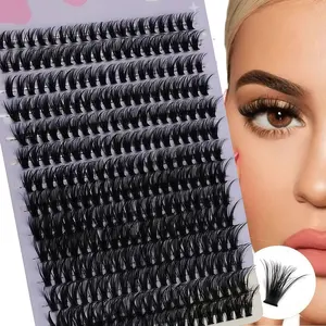 Phoenix Lashes Eyelash Extension 14 Rows Mixed Length (8-16mm), 3D Russian Volume, Reusable DIY Clusters, Beginner Friendly, Ultra-Thin 0.05mm, Role Play & Special Events, Cosmetic