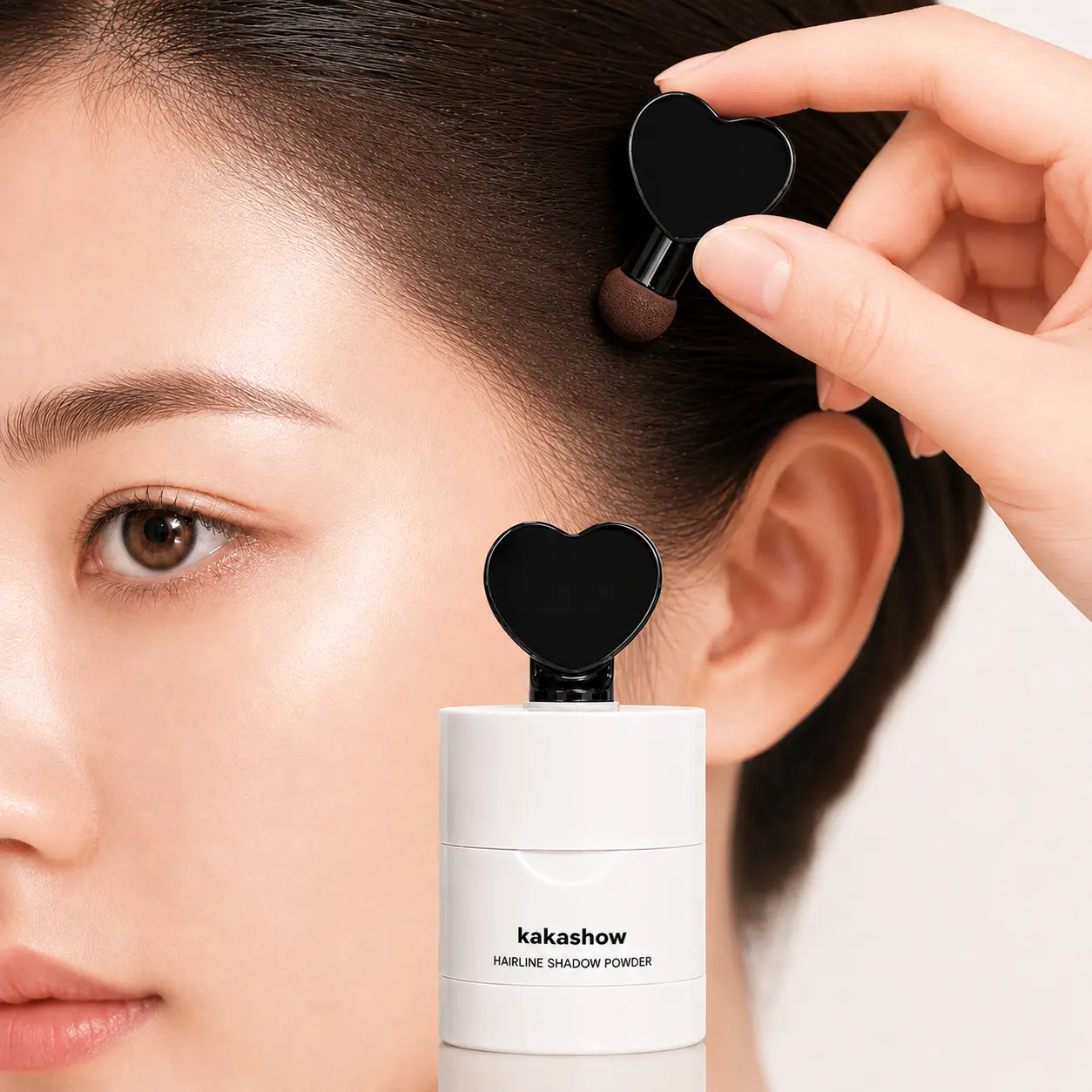 Instant Hairline Shadow Powder Contour Stick with Dual Sponge Applicator, Waterproof Sweatproof Hair Root Touch Up & Scalp Filler for Thinning Hair