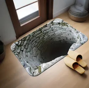 Visual Polyester Floor Mat - Ultra Absorbent & Non-Slip Bathroom Rug, Quick-Dry Machine Washable for Toilet, Shower, Kitchen Door Entrance