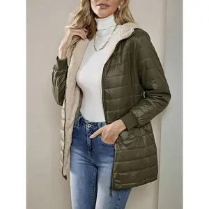 Women's Winter Warm Quilted Jacket Outerwear-Solid Color, Ultra Lightweight Warm
