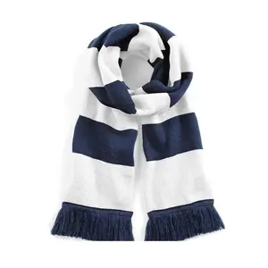 Football Rugby Stadium Scarf Acrylic Tassel Double Layer Unisex Winter