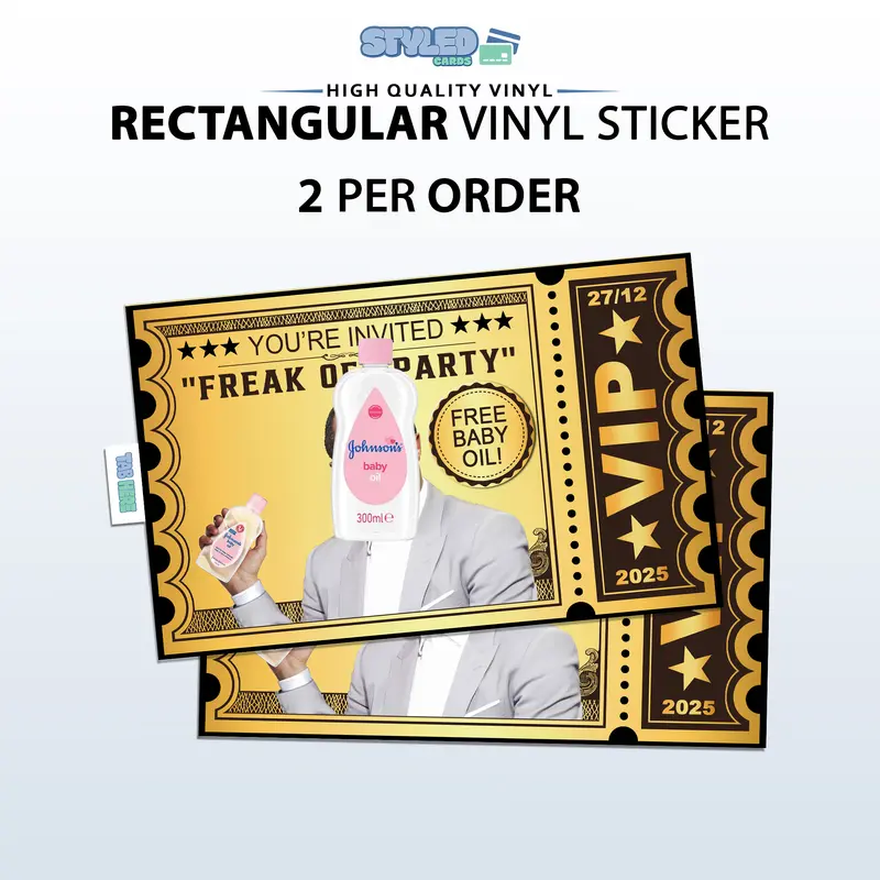 funny VIP diddy rectangle vinyl sticker