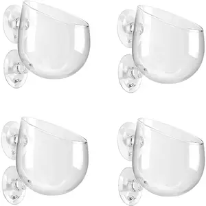 Clear Aquarium Suction Cups, Round Aquarium  Holder, Fish Tank  Holder, Fishbowl Cups Aquarium  Pots - Set of 4