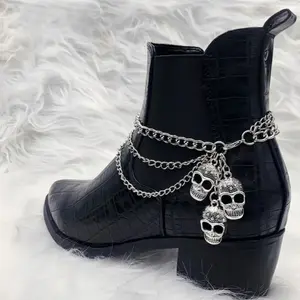 Trendy Skull Boot Chains – Chic Halloween & Christmas Boot Accessories for Autumn/Winter Parties & Everyday Wear