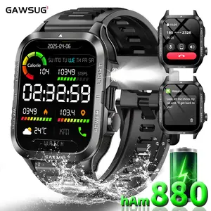 New Smartwatch Unisex 40mm Large Screen LED Flashlight Outdoor Sports Watch, 100+ Sport Modes, Fitness Tracker, Compatible Android iOS
