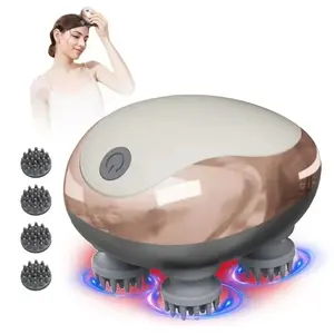 Head Scalp Massager Cat Massager Dog Massager Waterproof with Multi-Modes Vibration Handheld Portable Head Scratcher for Hair Growth Deep Clean and Stress Relax，Gifts for Family Pets Massager