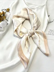 1 Piece Fashion Paisley Print Imitation Silk Scarf for Women's Soft Hijab Neckerchief Foulard Bandana Neckscarf All-Season Decorate Headscarf Fashion Hair Scarves Outdoor Small Shawl