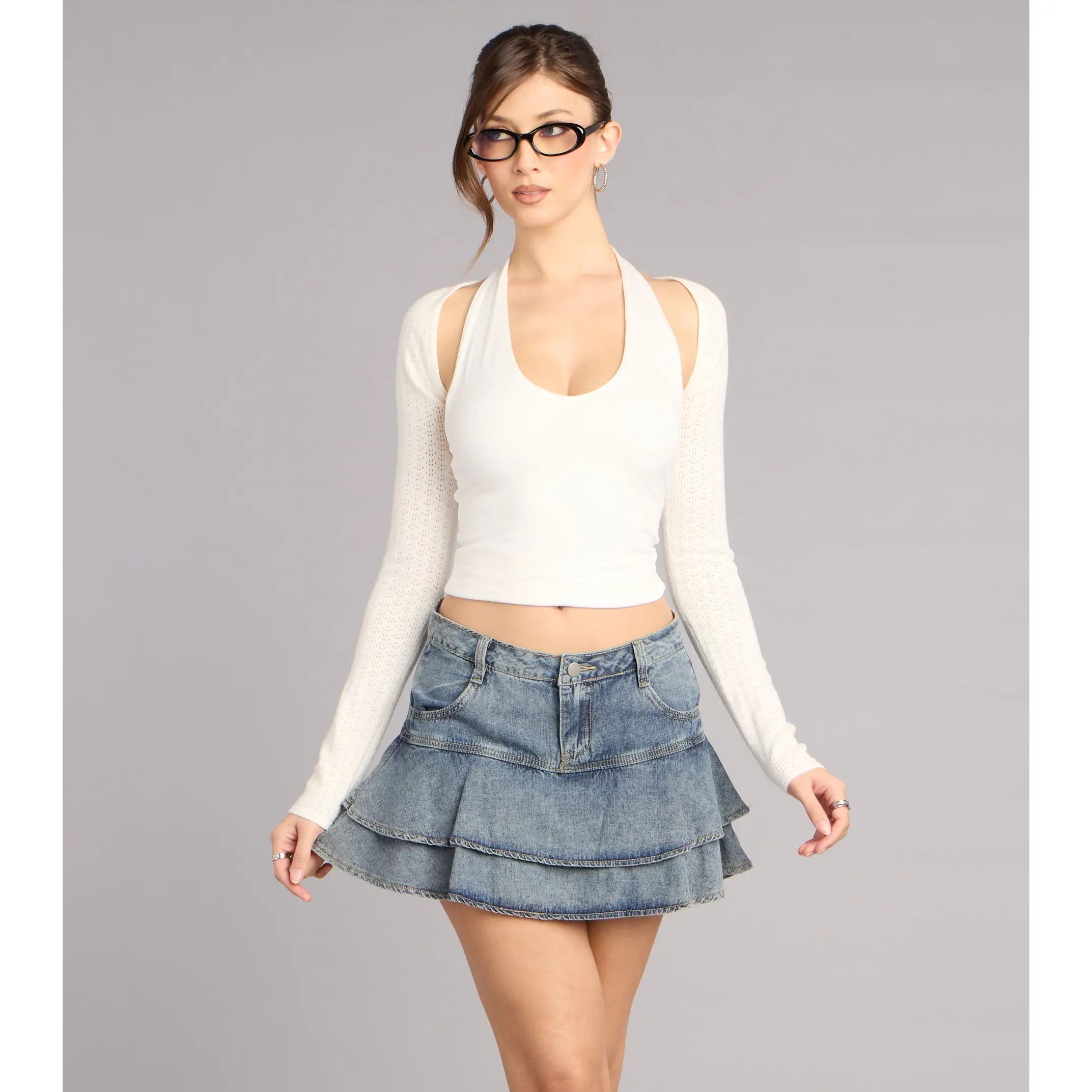 Soft Side Pointelle Sweater Topper Soft Side Pointelle Sweater Topper