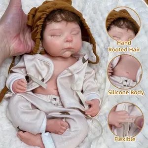 13 Inch Peaches Full Body Silicone Reborn Girl Doll With Hand Rooted Hair Washable Soft Touch Feelings Reborn Girl Doll For Daughter's Gifts