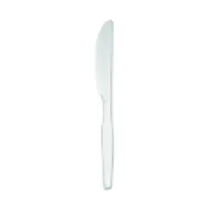 Dixie Foods Durable Mediumweight Shatter Resistant Knife, Plastic, White, Pack Of 1000