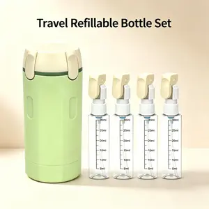 4-in-1 travel dispenser, 4 * 30ML portable travel container, leak proof travel size, used for cosmetics, shampoo, bath gel and other lotion