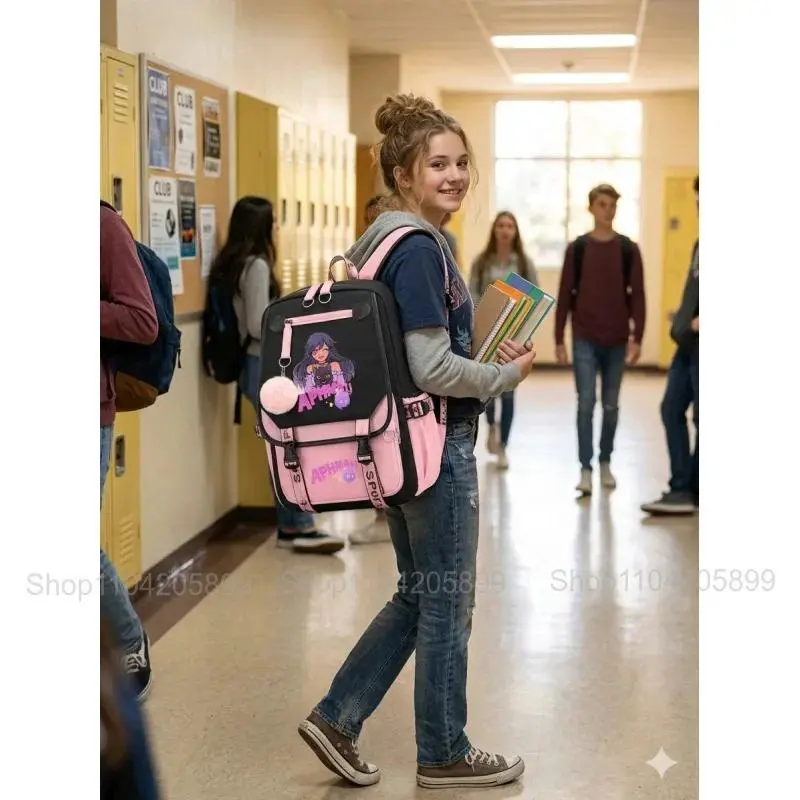 Aphmau Anime Backpack for Teenager Back To School Bookbags Fashion Trend Student Laptop Bagpack