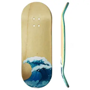 Flow Series Wooden Deck - “Waves” Graphic  - 34x96mm with Colorful Plies