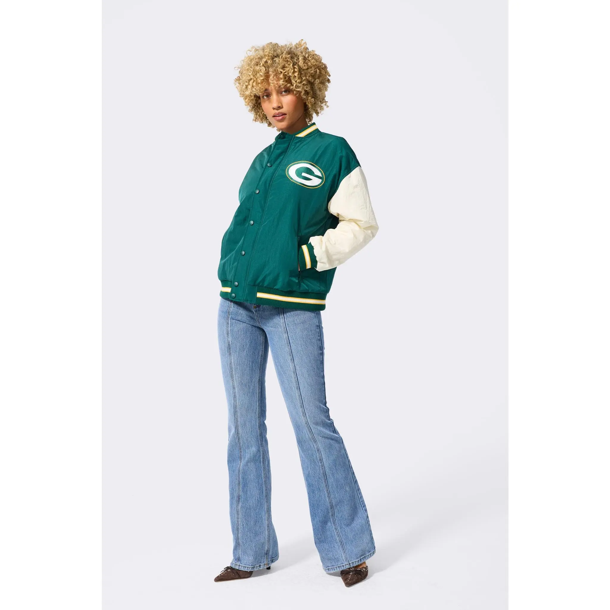 Green Bay Packers Bomber Jacket in Green and Sugar Swizzle