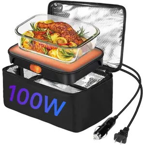 Protable Oven Food Warmer 100W, 12V/24V/110V Box for Adults, Personal for Heating and Cooking Meals on Office/Travel/Car/Truck/Hotel/Home/Workplace