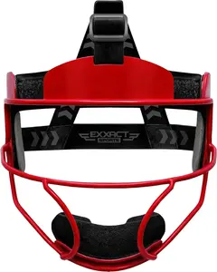 Exxact Sports Softball Face Mask Girls Youth & Adult, Protective Lightweight Fielders Mask Softball Youth For Enhanced Performance (Red, Adult)