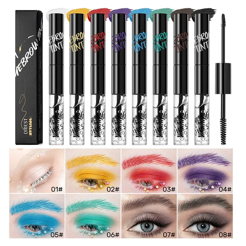 Long-Lasting Waterproof Sweat-Proof Smudge-Proof Natural 3D Liquid Eyebrow Gel Duo, Soft Mist Brow Tint 2-In-1, Lightweight & Clump-Free