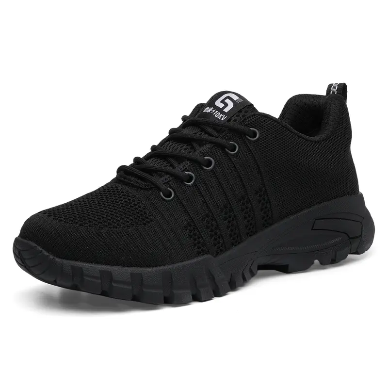 Sports Series Men's 10kV Insulated Safety Shoes Breathable Flyknit Mesh Lightweight Non-Slip Electrician Work Sneakers