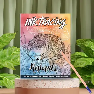 Animal Coloring Book, Portable Size 8.66x7.69 Inches, Perfect for Commuting and Travel, Adult Stress Relief Gift (pen Not Included)